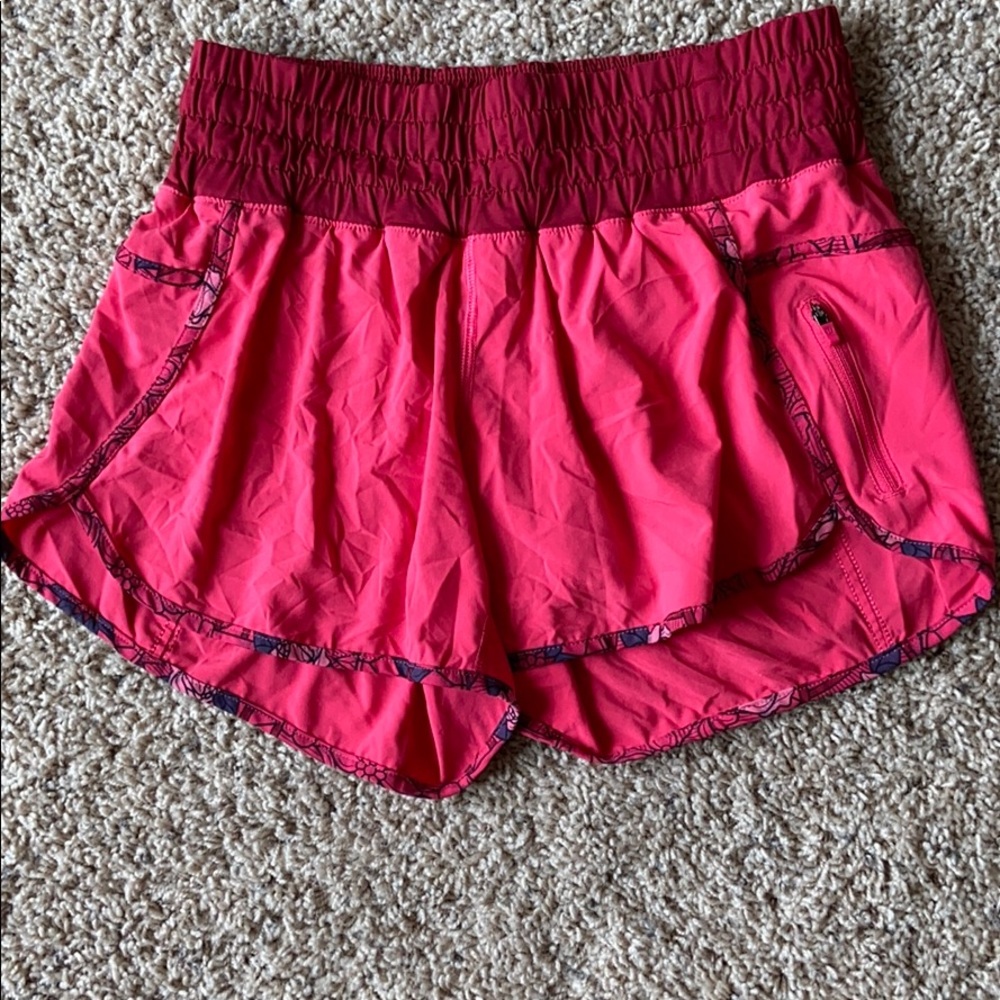 Pink Lululemon shorts size 8